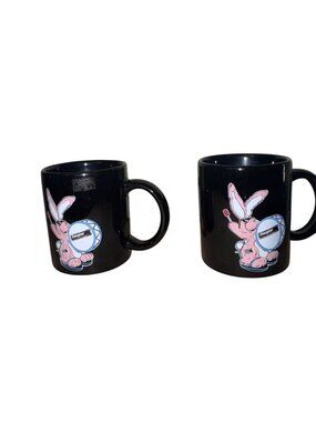 Energizer Bunny Coffee Mug Set - Black Ceramic - 3.5" Tall - Fun Retro Design